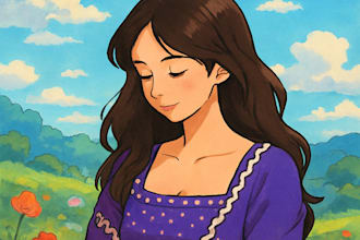 create a dreamy anime style portrait using ai