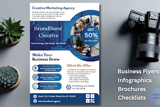 design professional brochure, flyer, checklist, infographics