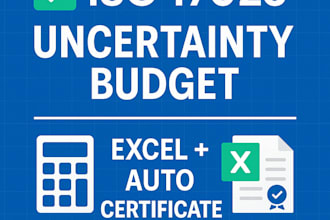 create an iso 17025 uncertainty budget with excel toolkit and certificate