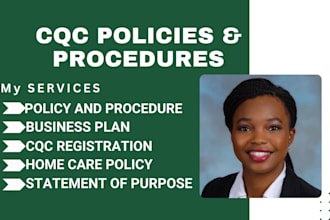 write compliant cqc policies and procedures for UK health care services