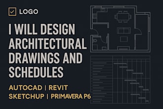 do architectural drawing and schedule in autocad sketchup revit and primavera p6