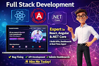 be your angular, react and asp net core developer