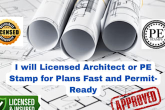 licensed architect, city permit plan, stamp for new york texas virginia pe stamp