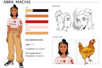 draw original character sheet