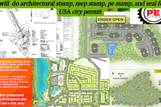 do drainage plan, grading plan with stamp and seal for city permit in california