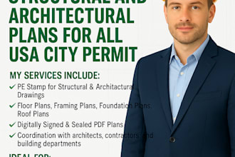pe stamp structural and architectural plans for all USA city permit