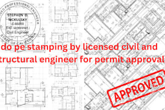 pe stamping by licensed civil and structural engineer for permit approval