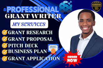 write grant proposal grant research apply for grant business plan pitch deck