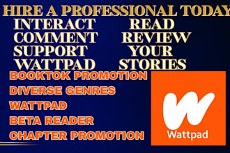 interact read, review comment and promote your wattpad or booktok story fiction