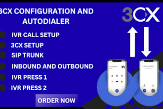 configure your 3cx with siptrunk autodialer IVR with press1 and 2 for all calls