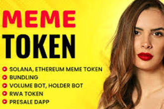 develop tax token, spl memecoin bots, presale, staking bots, dex, nft ,web3 dapp