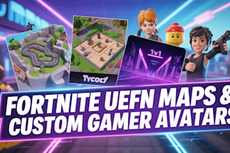 create custom fortnite uefn maps gamer profile pictures anime lego style avatar