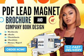 design lead magnet, brochure, checklist workbook, document design, report design