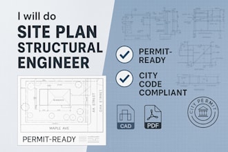 do site plan structural engineer for building design  and city permit approval