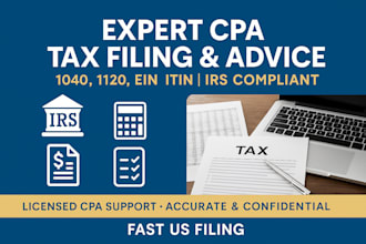 file CPA tax returns, us tax return, tax advisor and business tax 1120 5472 1040
