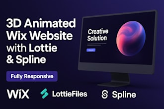 create a 3d animated wix website using spline and lottie