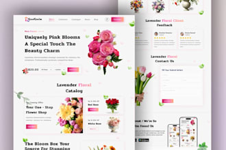 design fast sales flower store website florist store flower bouquet shop website