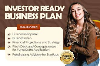 write an investor ready business, financial plan and proposal for startups, sba