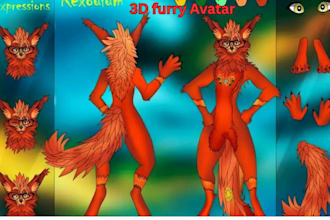 create and edit 3d rexoium furry avatar vrc avatar, vtube avatar for vrchat