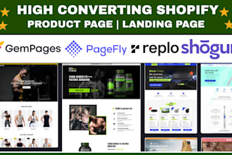 build shopify dropshipping store product page landing page using pagefly gempage