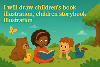 draw childrens book illustration, children storybook illustration