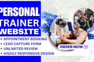 design personal trainer gym fitnesss website with wordpress