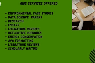 write energy research and policy case studies on conservation, technology