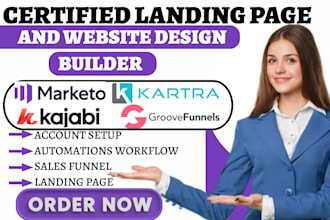 design marketo sendinblue automation groovefunnel kartra kajabi website design