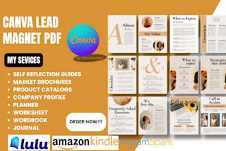 design canva workbook, worksheet, self help book ebook, journal and  PDF for KDP