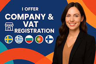 register your company and vat in sweden, greece, bulgaria, portugal or finland