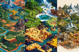 illustrate fantasy map, rpg, cartography map, dnd map and isometric map