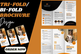 do trifold brochure design, bifold brochure design, business brochure, trifold