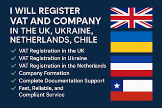do vat and company registration in vat uk, vat ukraine vat netherlands vat chile