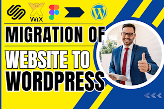 transfer convert squarespace figma to wordpress migrate wix website to wordpress
