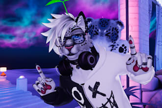 edit, create 3d vrchat avatar furry nsfw vrm vtuber model for vseeface animaze