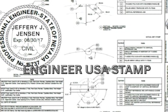 review, stamp USA architectural drawings, mep, site plan for permit