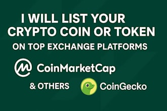 list your crypto coin or token on top exchange platforms coinmarketcap coingecko