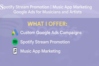 spotify stream promotion music app marketing google ads for musicians and artist