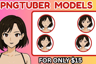 design pngtuber vtuber  live2d model anime png tuber chibi for streaming rigging