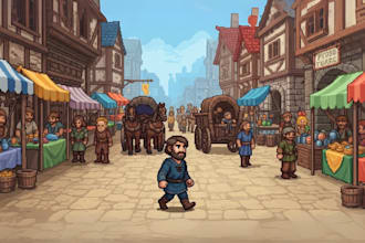 create custom pixel art commission portraits character design sprite sheets