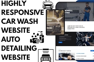 build car detailing website, car wash website, auto detailing, car wash website