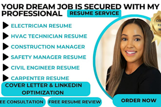 do an electrician resume, solar installer, hvac technician, construction resume