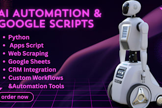 build ai apps, google apps scripts, python automation, and web scraping tools