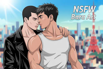 draw gay bara, bara nsfw, anime gay couples, bara illustration, nsfw art
