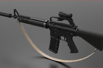 3d model game assets, weapon, accessories, gun, object,texture, ue5 rig for game