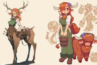 draw custom furry art comic illustrations with unique characters