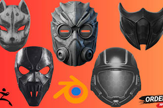 sculpt 3d mask, 3d helmet, 3d halloween mask,  cosplay model for stl 3d printing