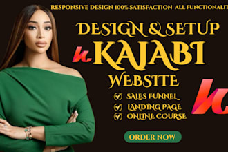 kajabi website design kajabi funnel thinkific podia online course landing page