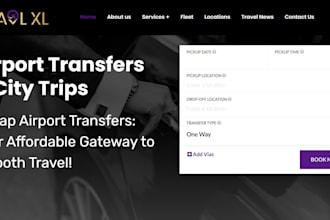 design taxi booking website, chauffeur, limousine, vtc, taxi website