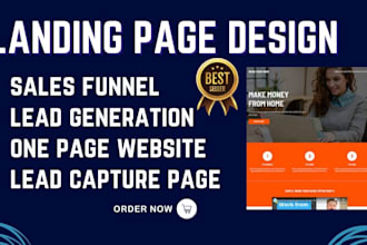 design landing page lead capture page one page website wordpress landing page